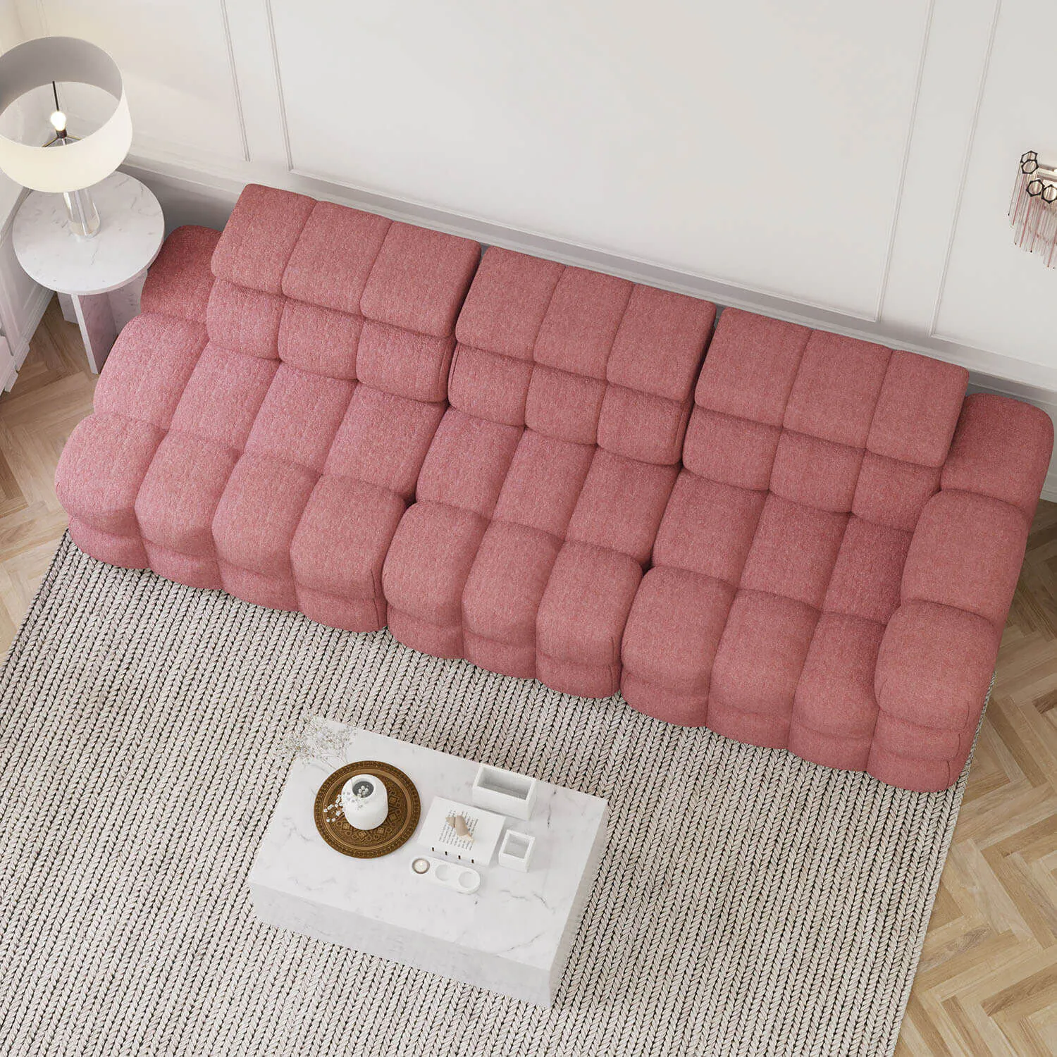 Soffa 3-sits 288cm Rosa Armstöd Höger - Paris