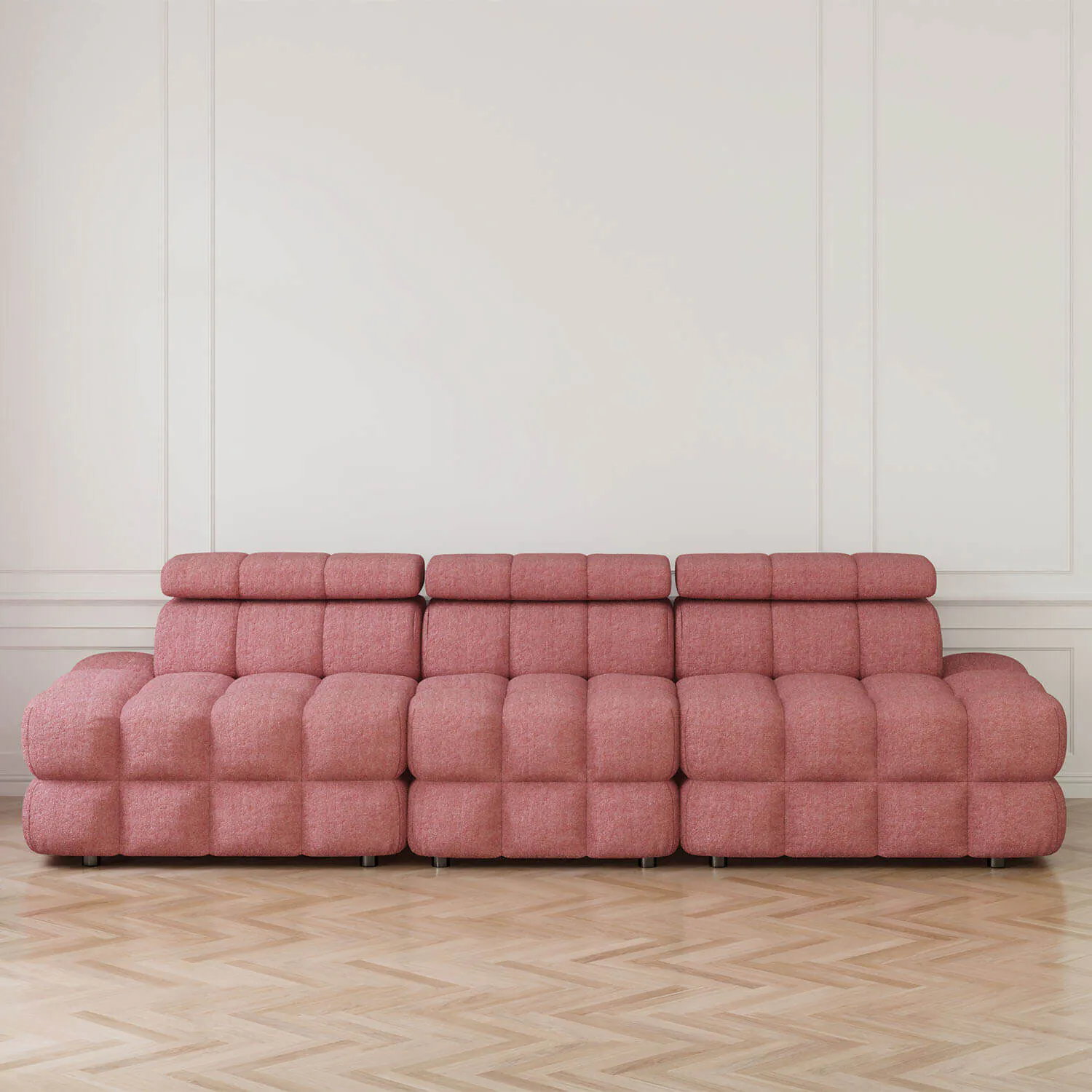 Soffa 3-sits 291cm Rosa Utan Armstöd - Paris