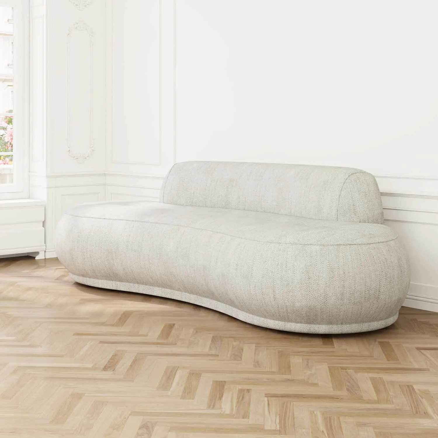 Soffa 3-sits 253cm Greige - Bel Air