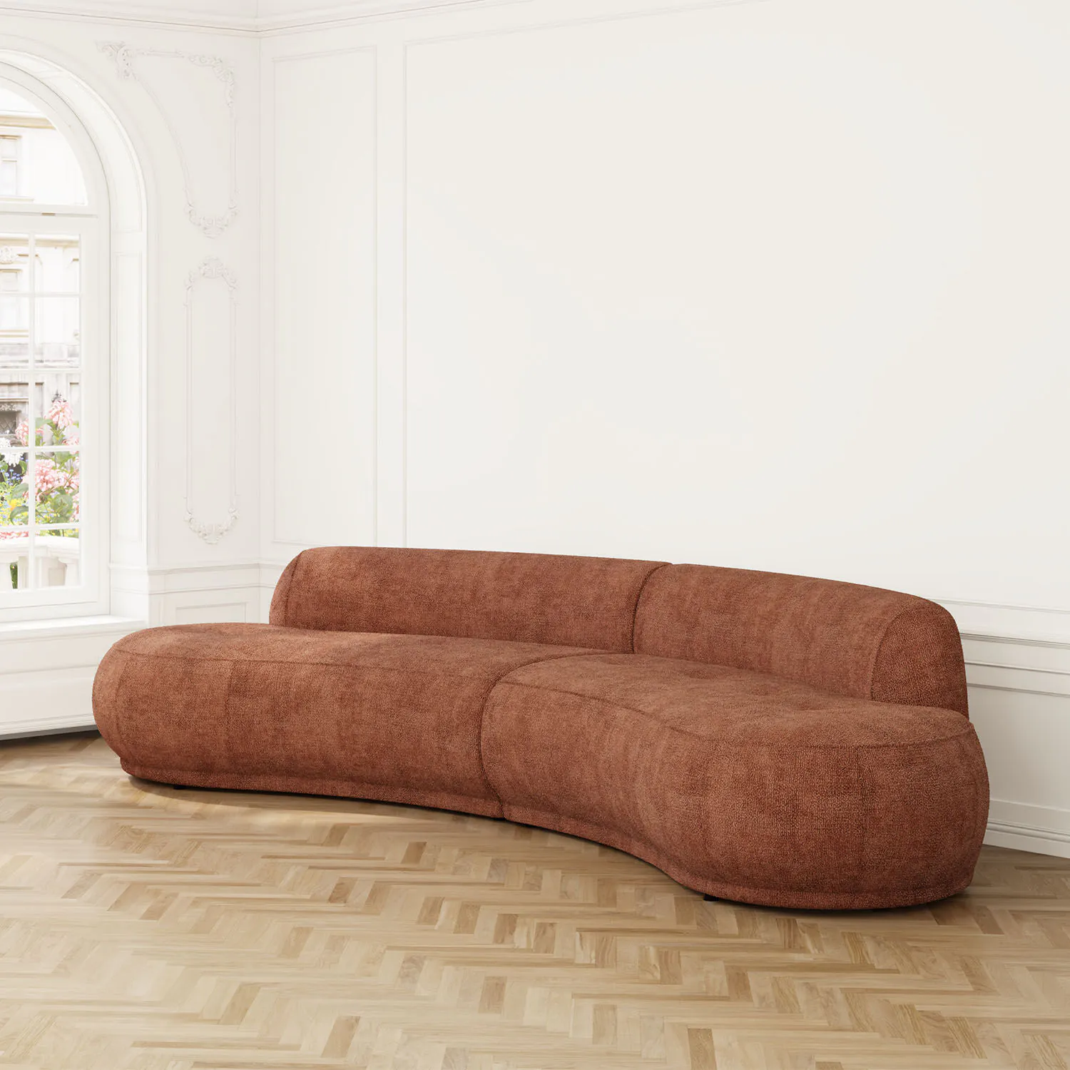 Soffa 3-sits XL 350cm Roströd - Bel Air