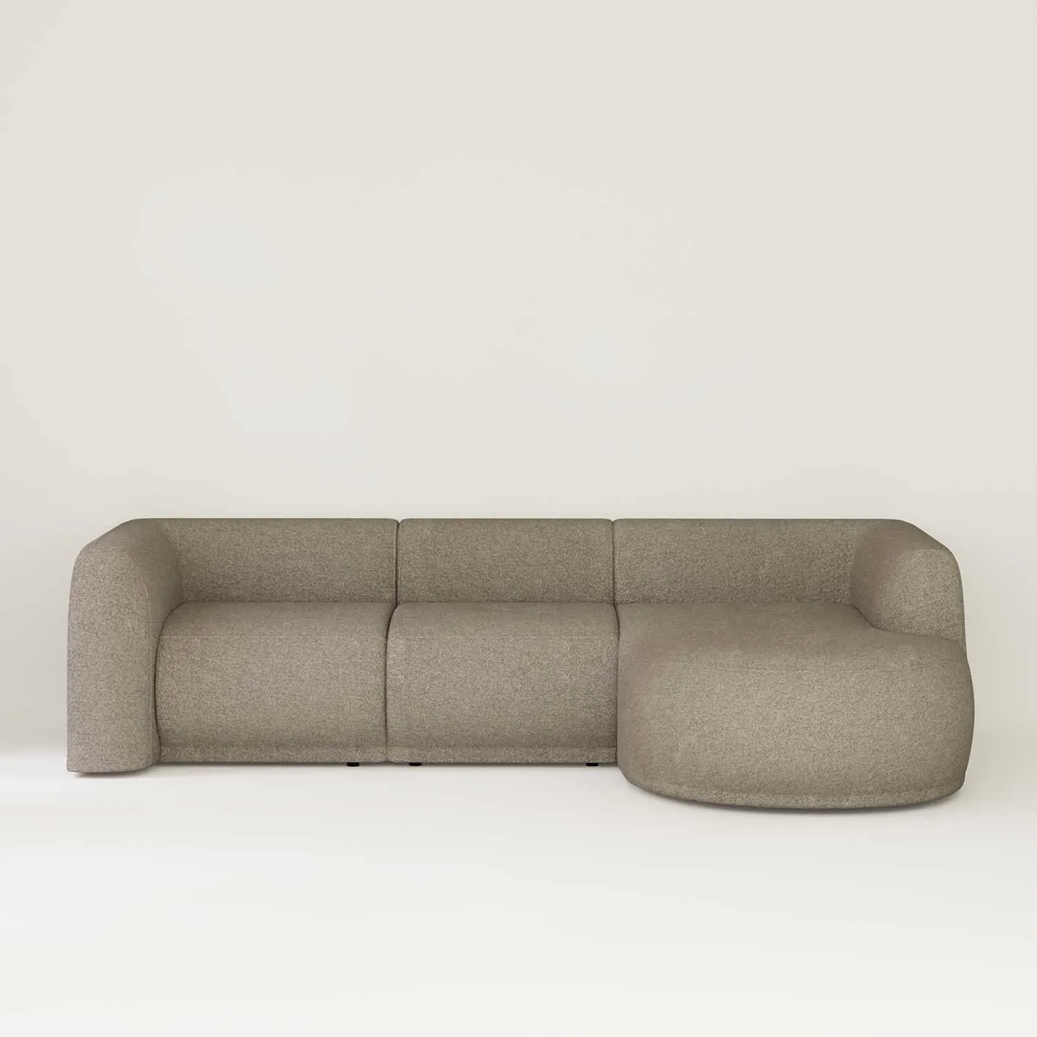 Divansoffa 294cm Höger Beige Boucle - Bel Air