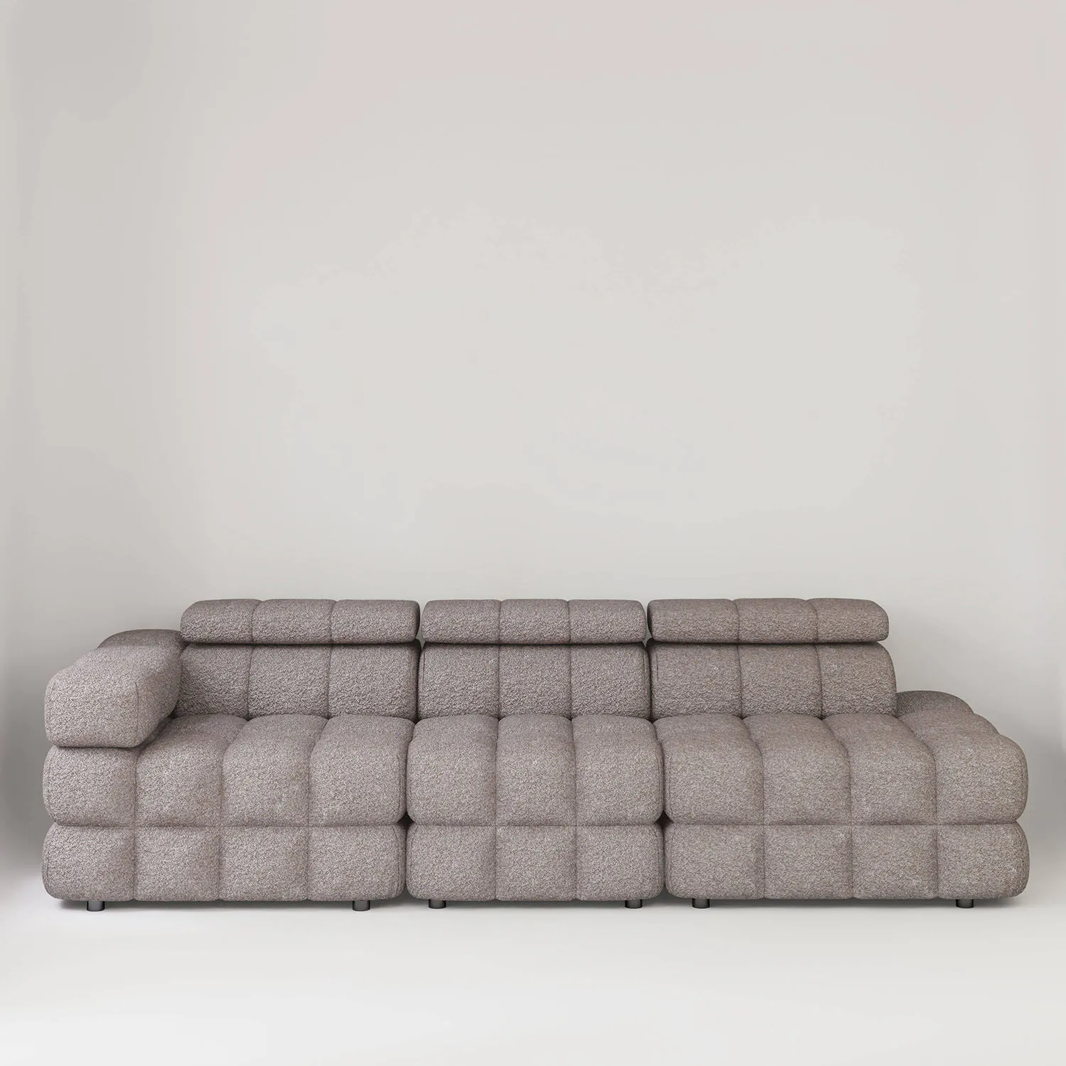 Soffa 3-sits 288cm Brun Boucle Armstöd Vänster - Paris