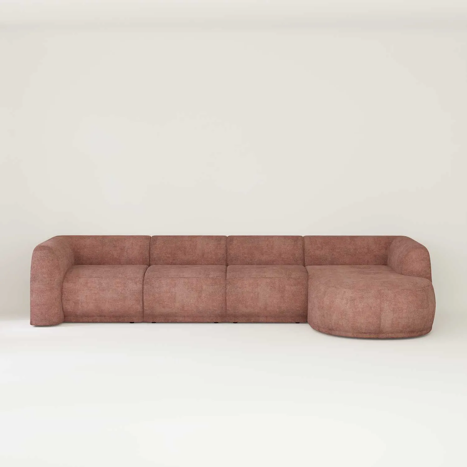 Divansoffa 371cm Höger Rosa - Bel Air