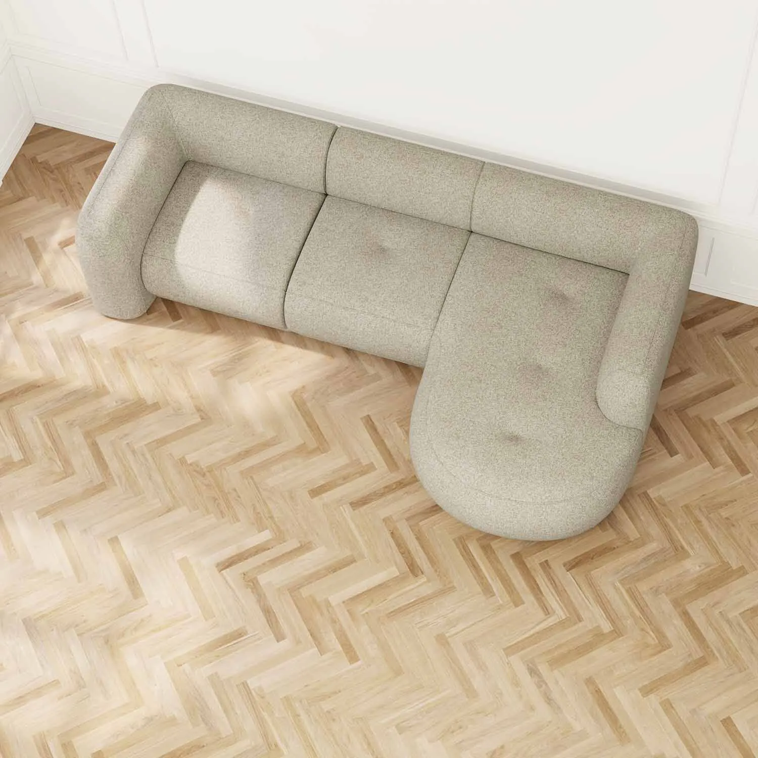 Divansoffa 294cm Höger Beige - Bel Air