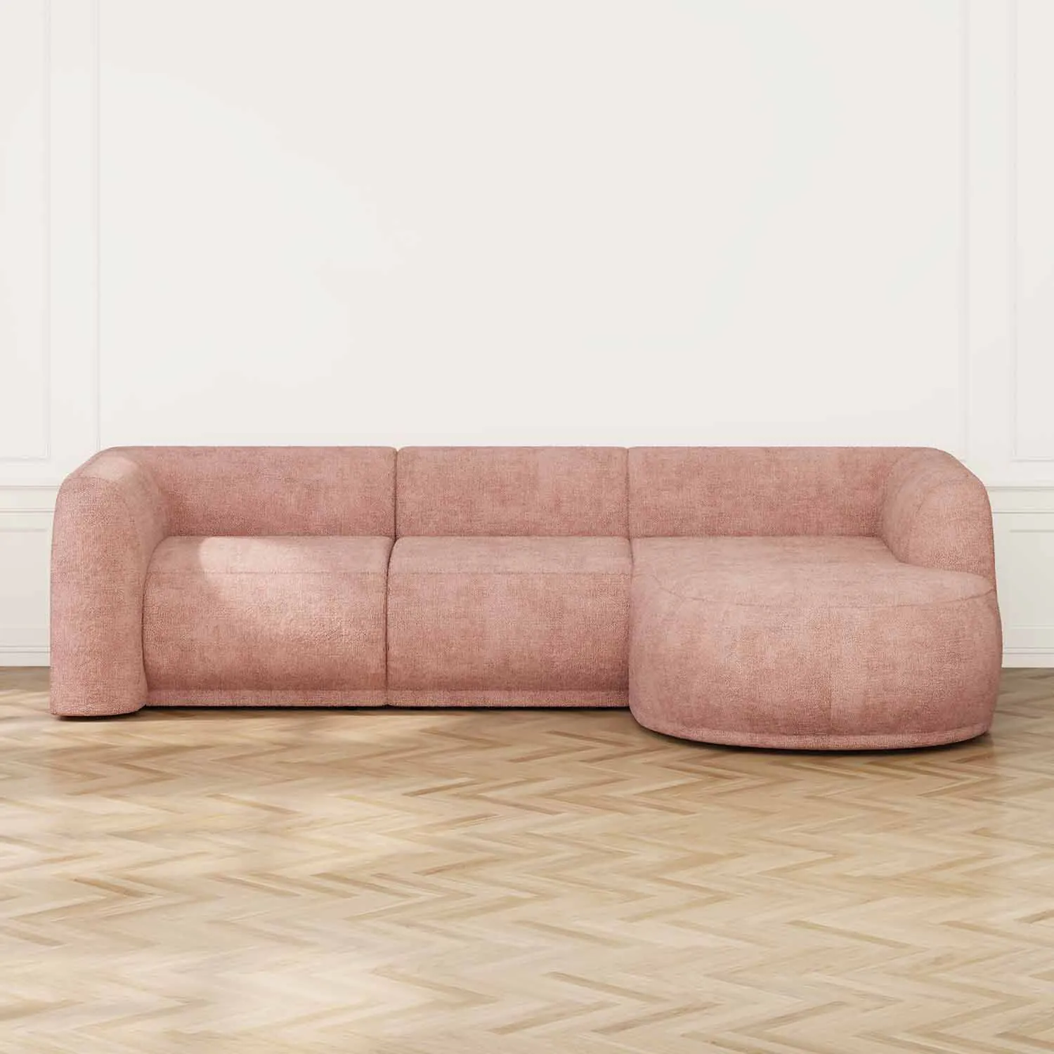 Divansoffa 294cm Höger Rosa - Bel Air