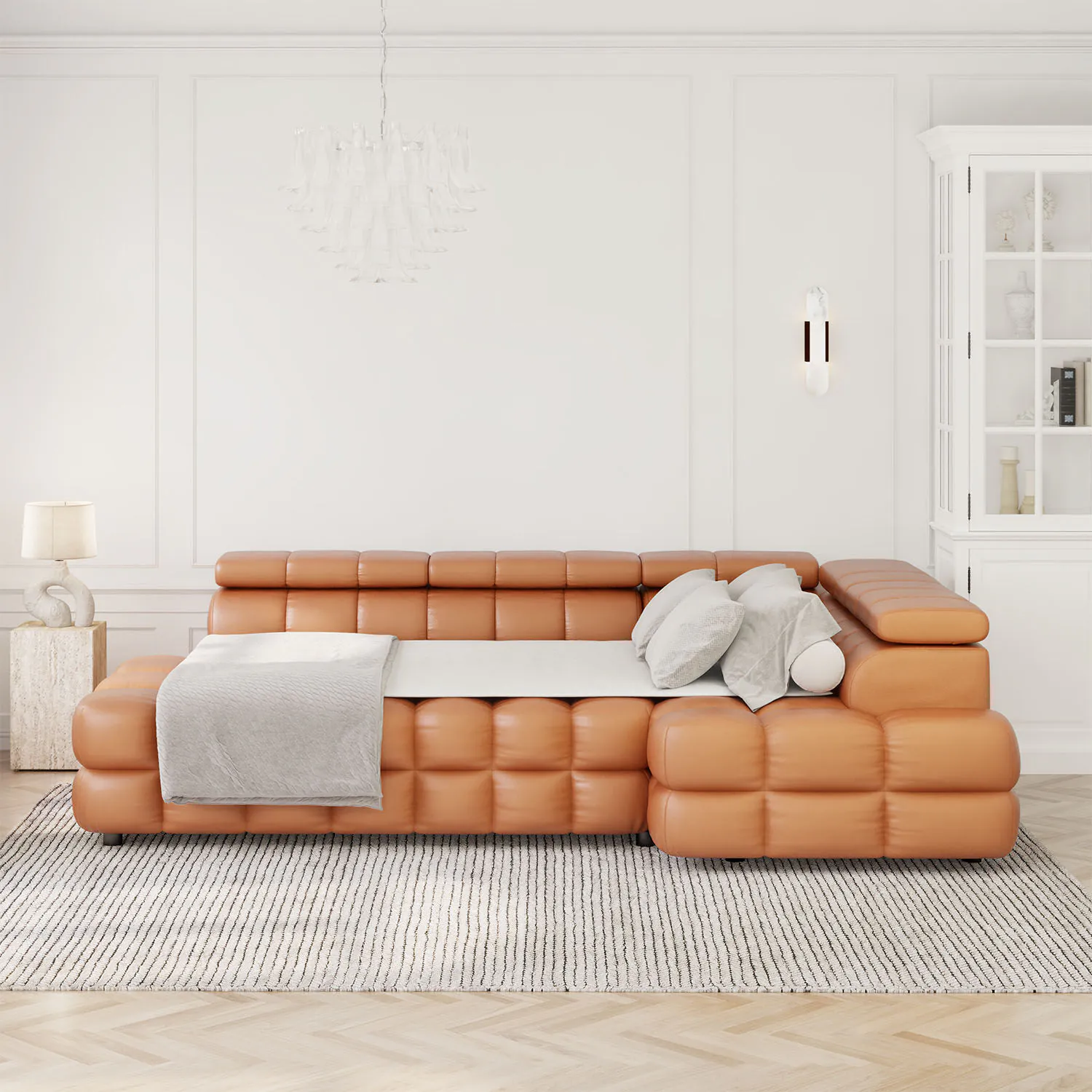 Divansoffa 283cm Höger Cognac - Paris