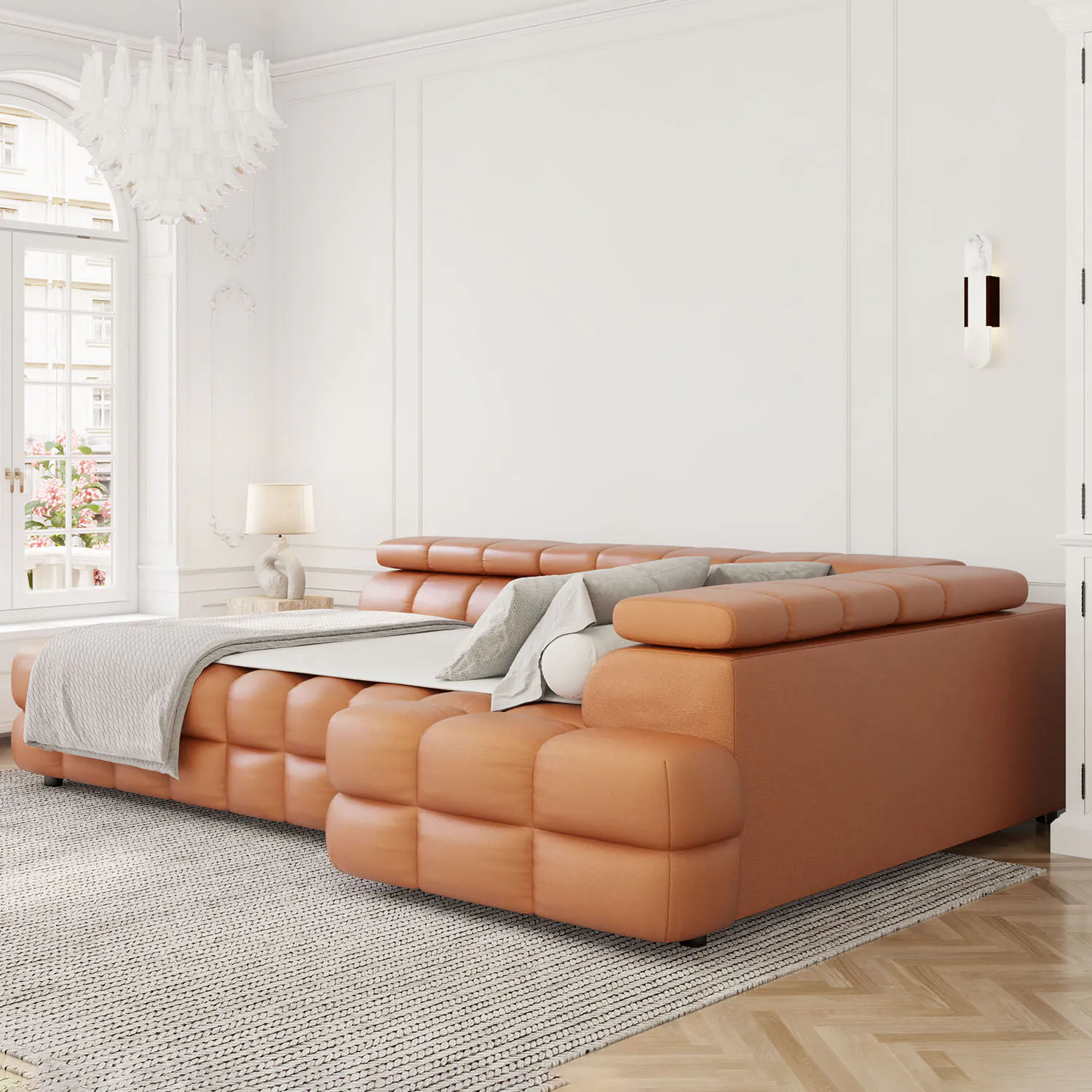 Divansoffa 283cm Höger Cognac - Paris