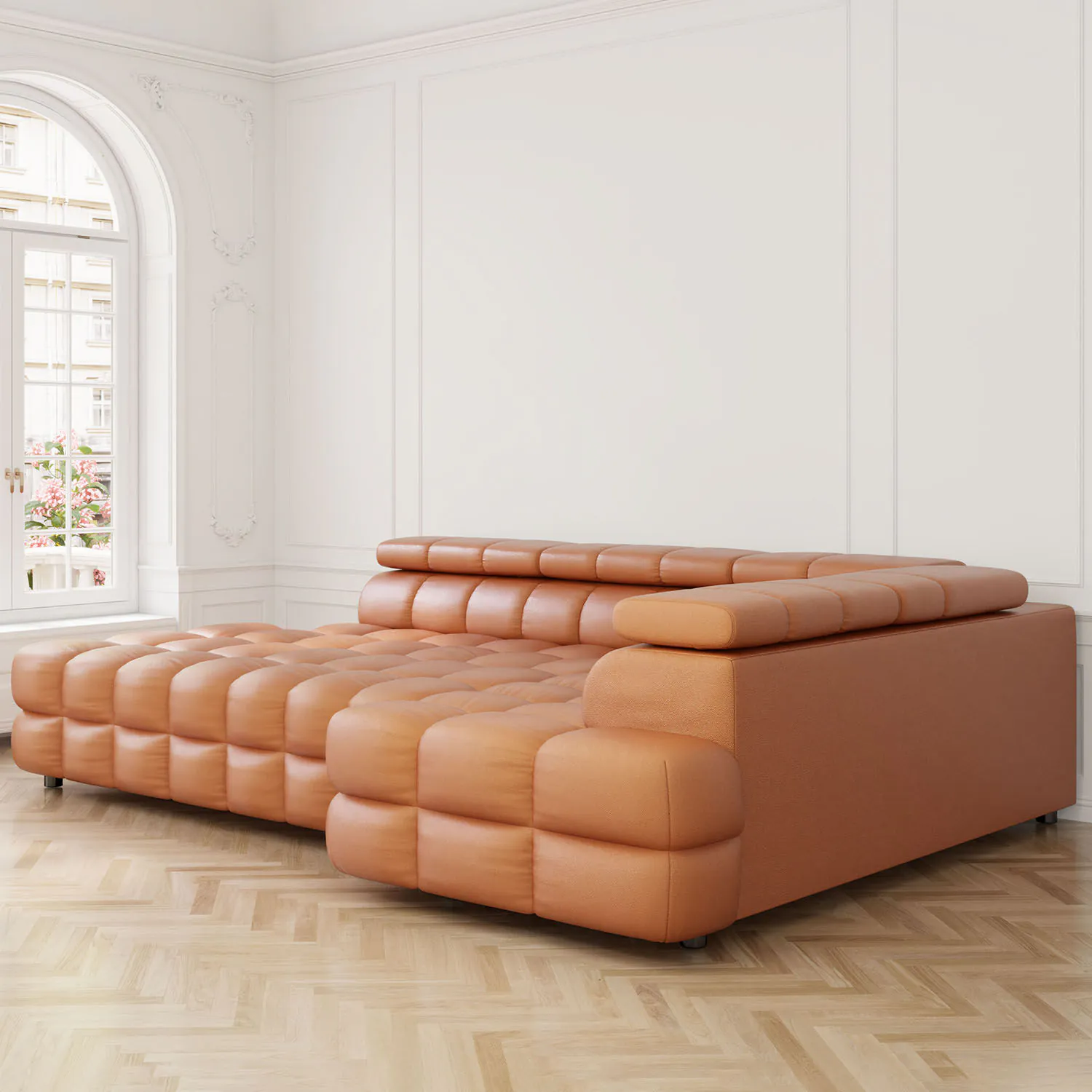 Divansoffa 283cm Höger Cognac - Paris