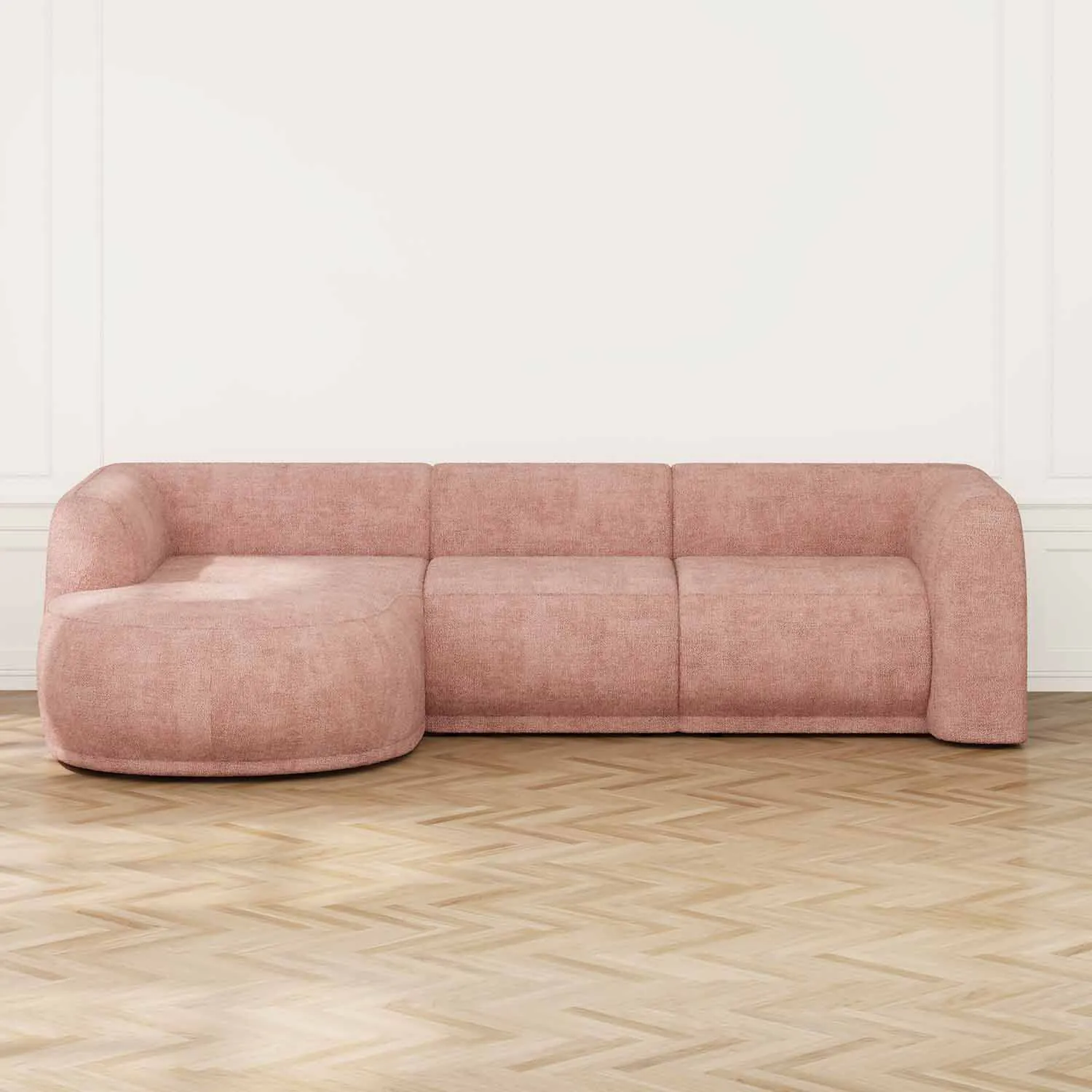 Divansoffa 294cm Vänster Rosa - Bel Air