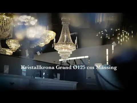 Kristallkrona Ø71xH125cm Grand Mässing