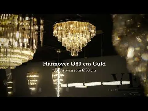 Plafond Kristall Hannover Guld Ø 80cm