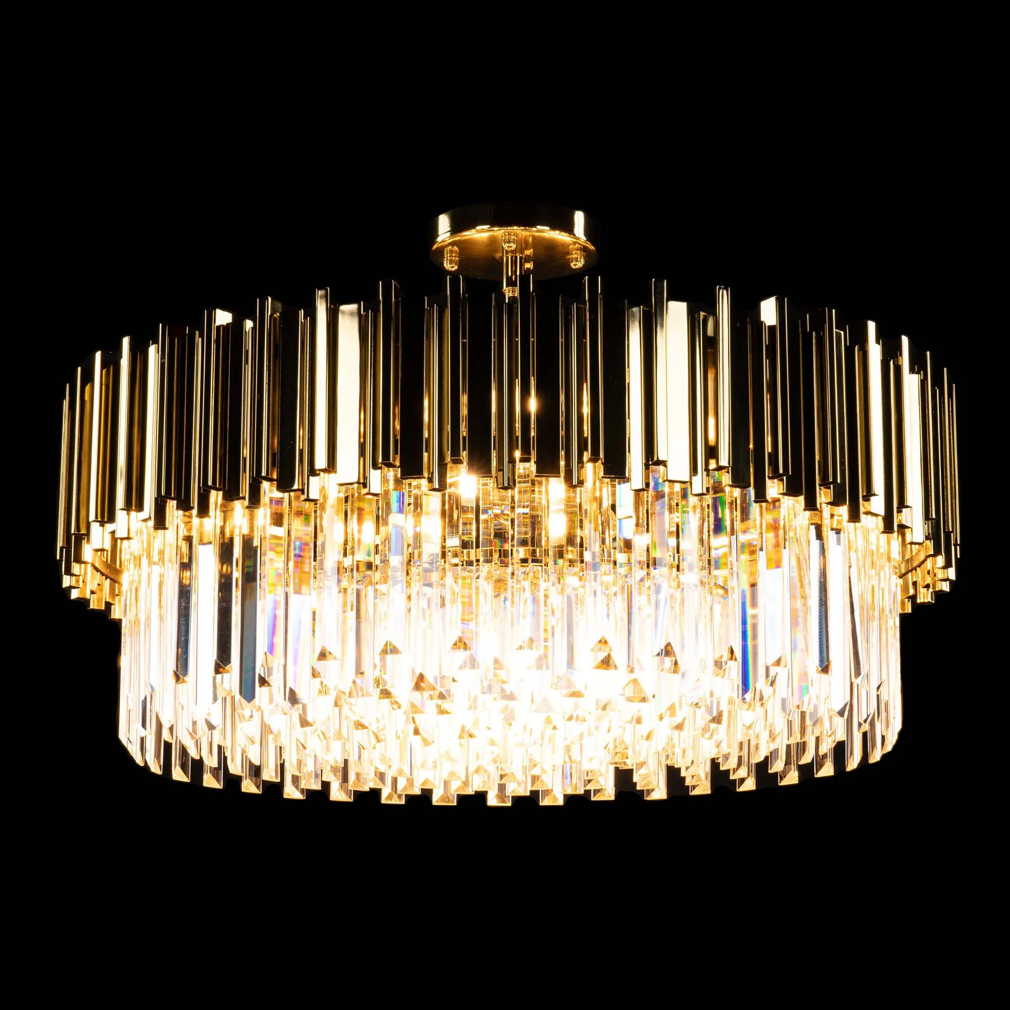 Kristall Lampa Ø75cm Monaco Guld