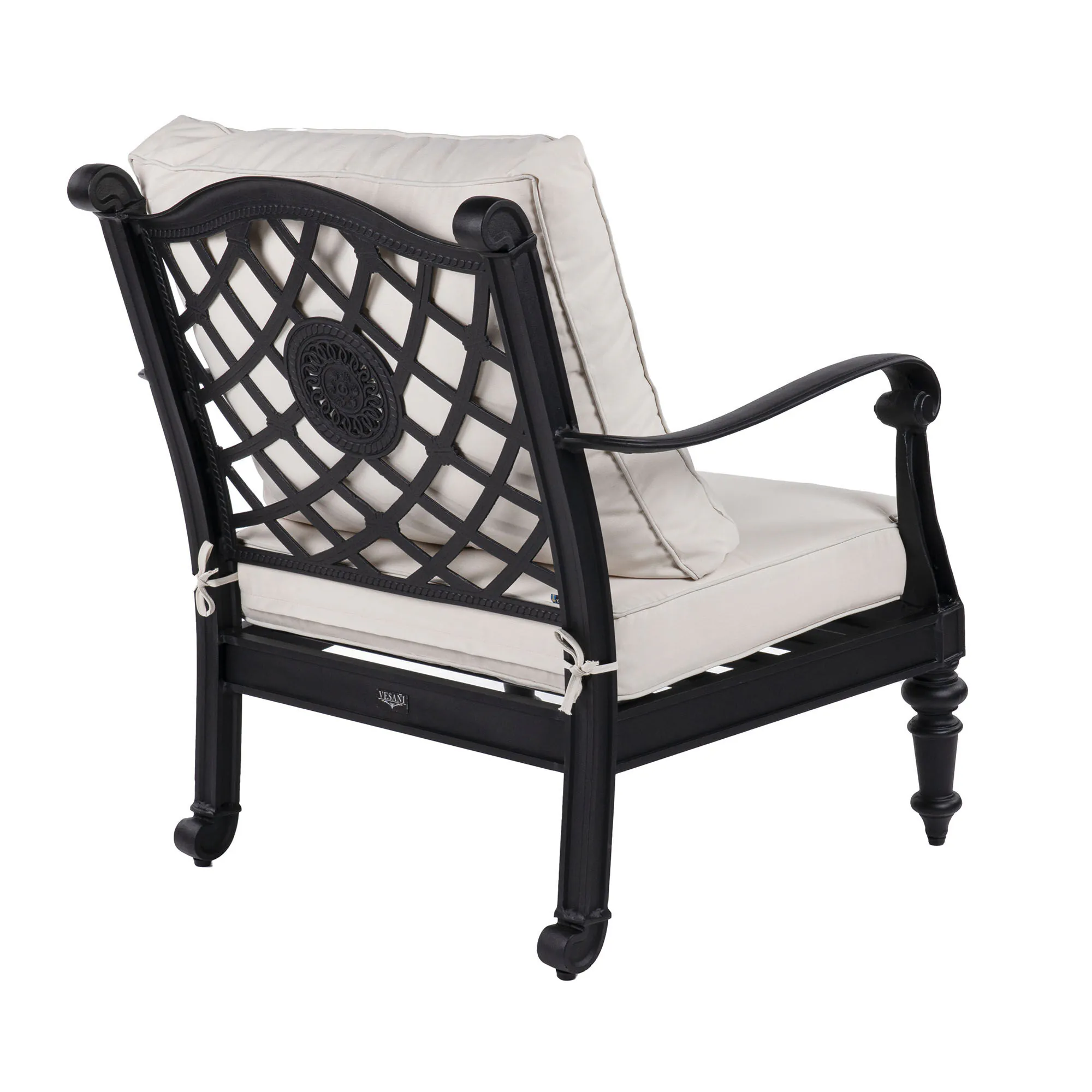 Loungefåtölj Svart 2-pack Aluminium Florence