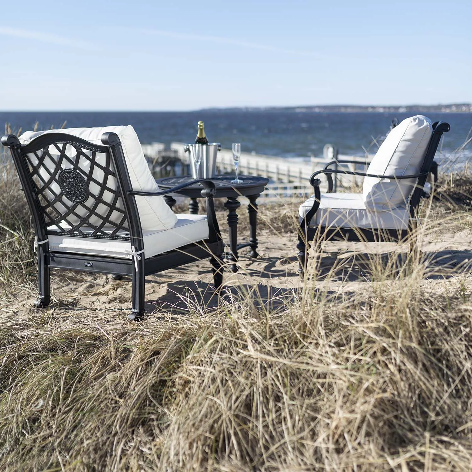 Loungegrupp Svart Aluminium Florence 2-pers