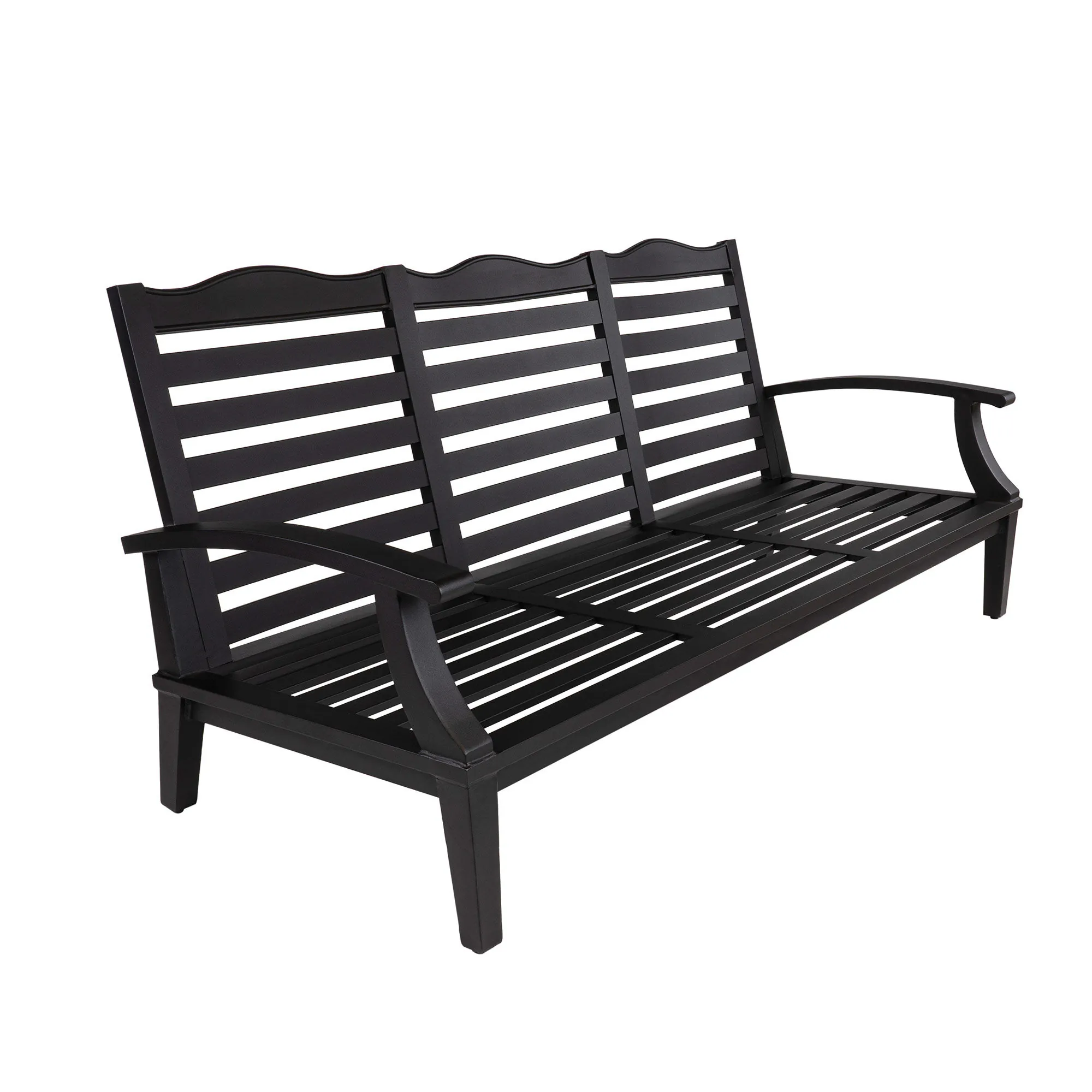 Loungesoffa Svart Aluminium Alicante 3-sits