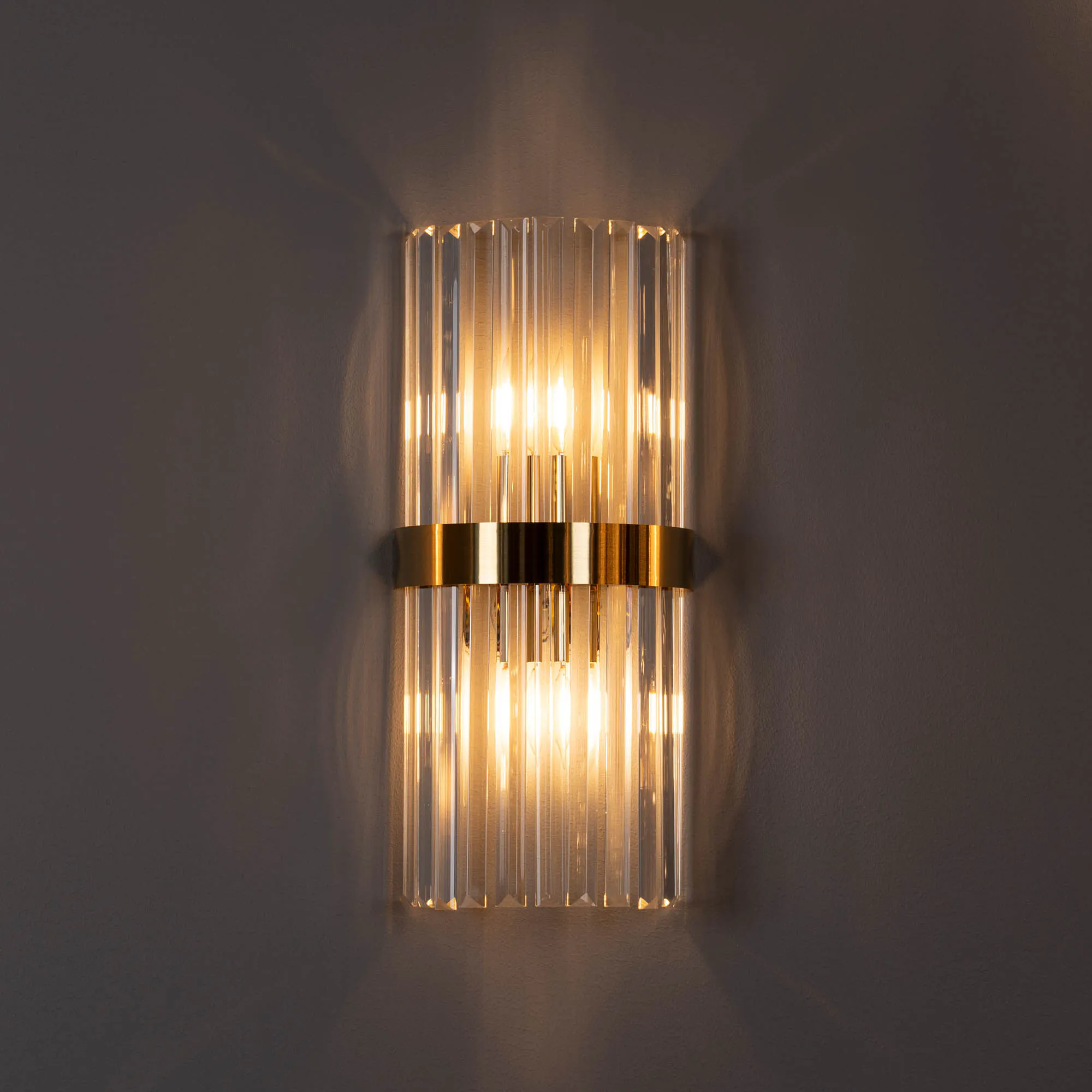 Kristall Vägglampa Milan Guld H45cm