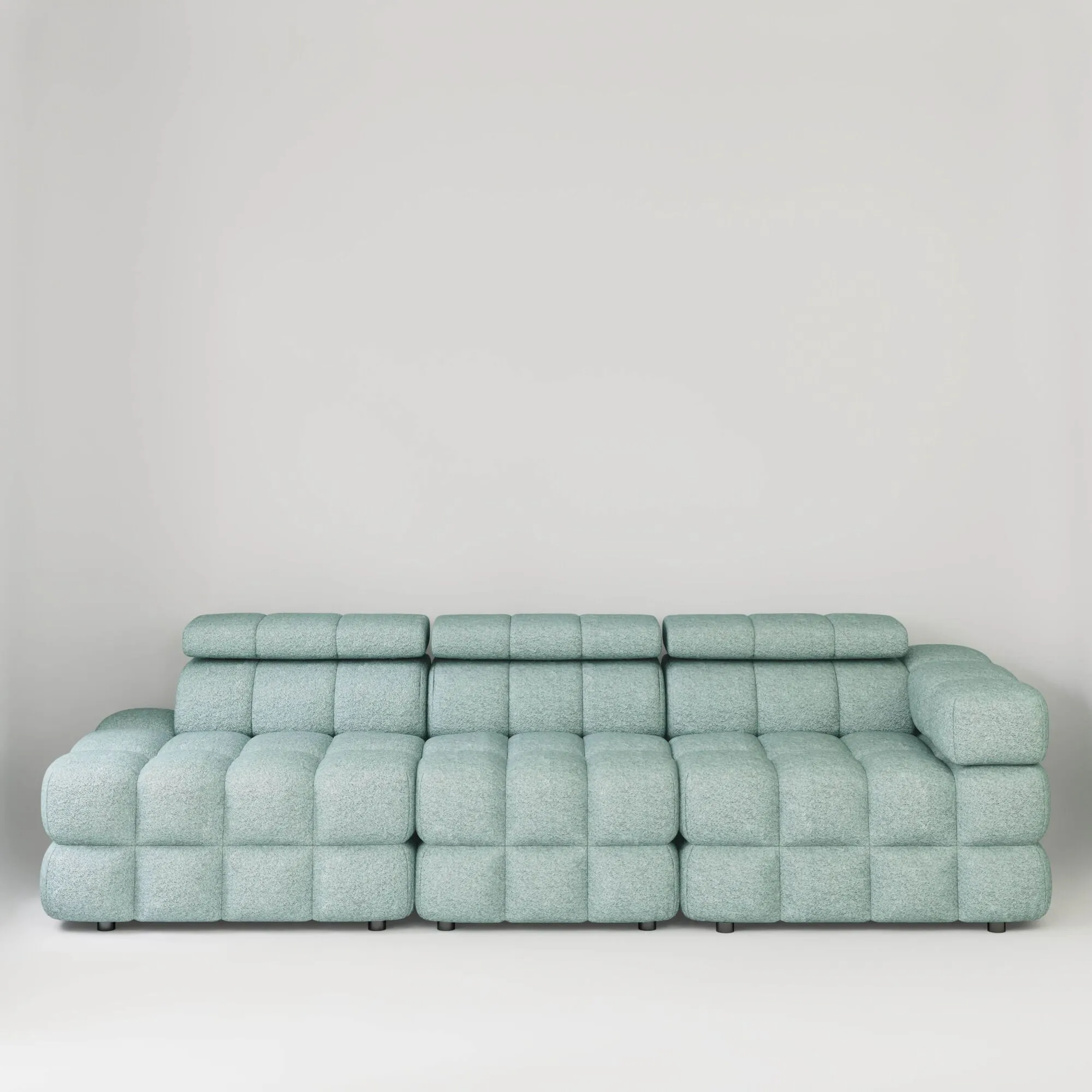 Soffa 3-sits 288cm Mintgrön Boucle Armstöd Höger - Paris