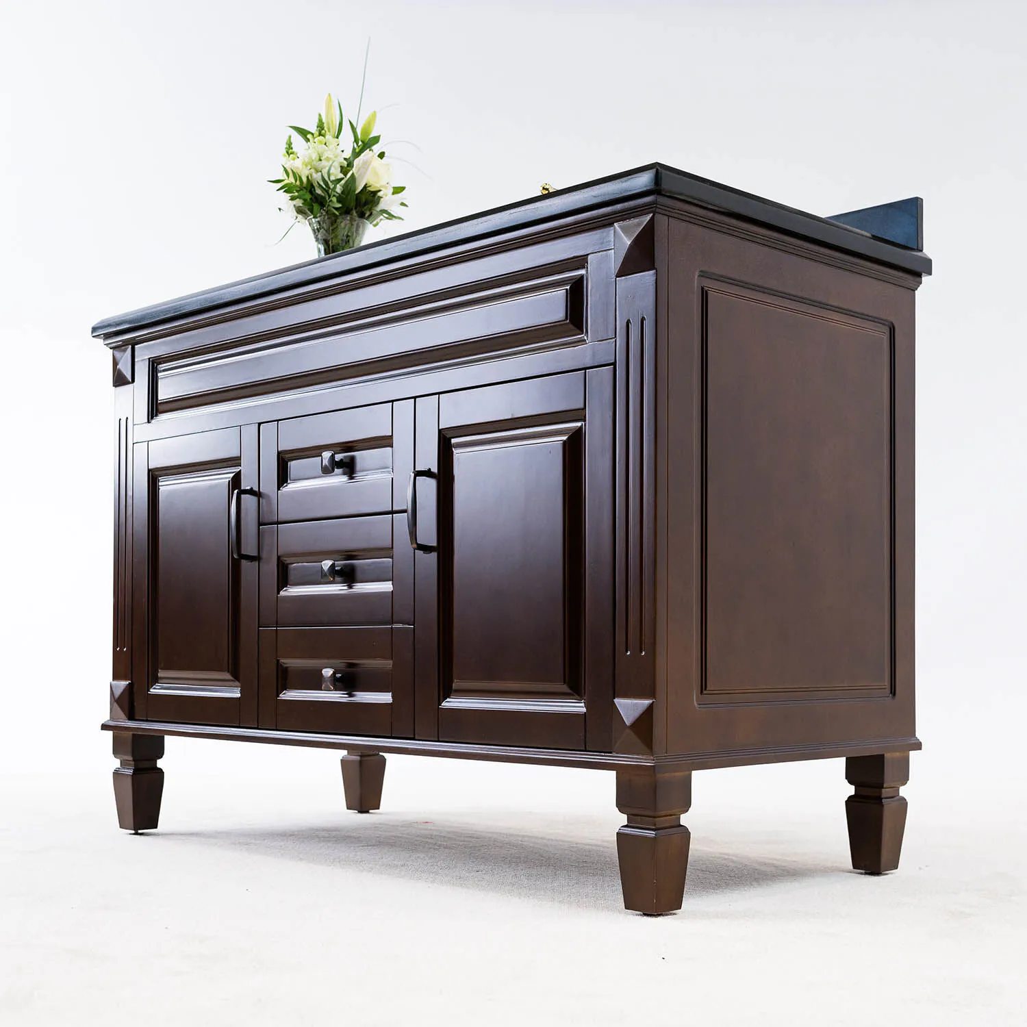 Kommod Badrum 120cm Nashville Mörkbrun - Svart Granit