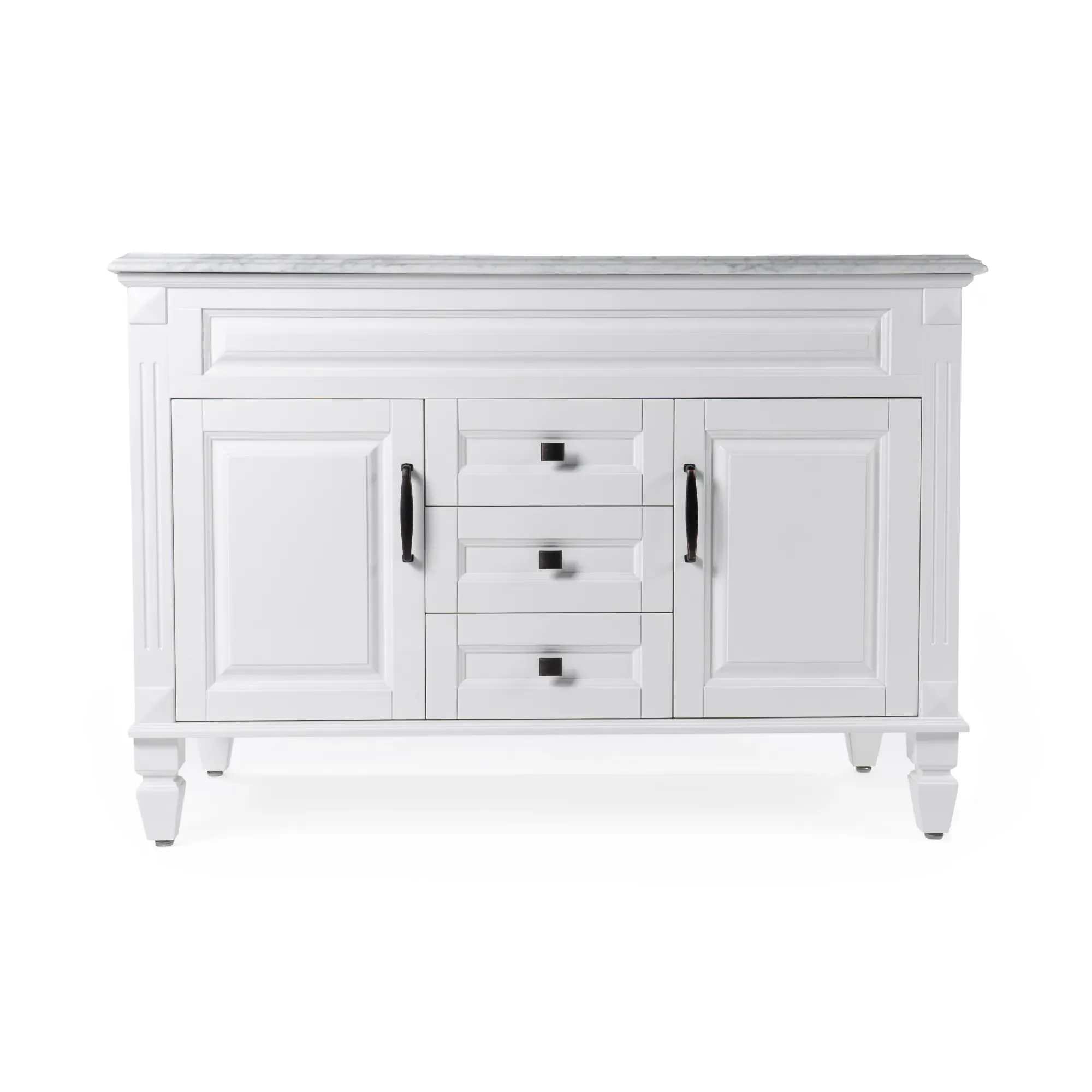 Kommod Badrum 120cm Nashville Vit - Vit Marmor