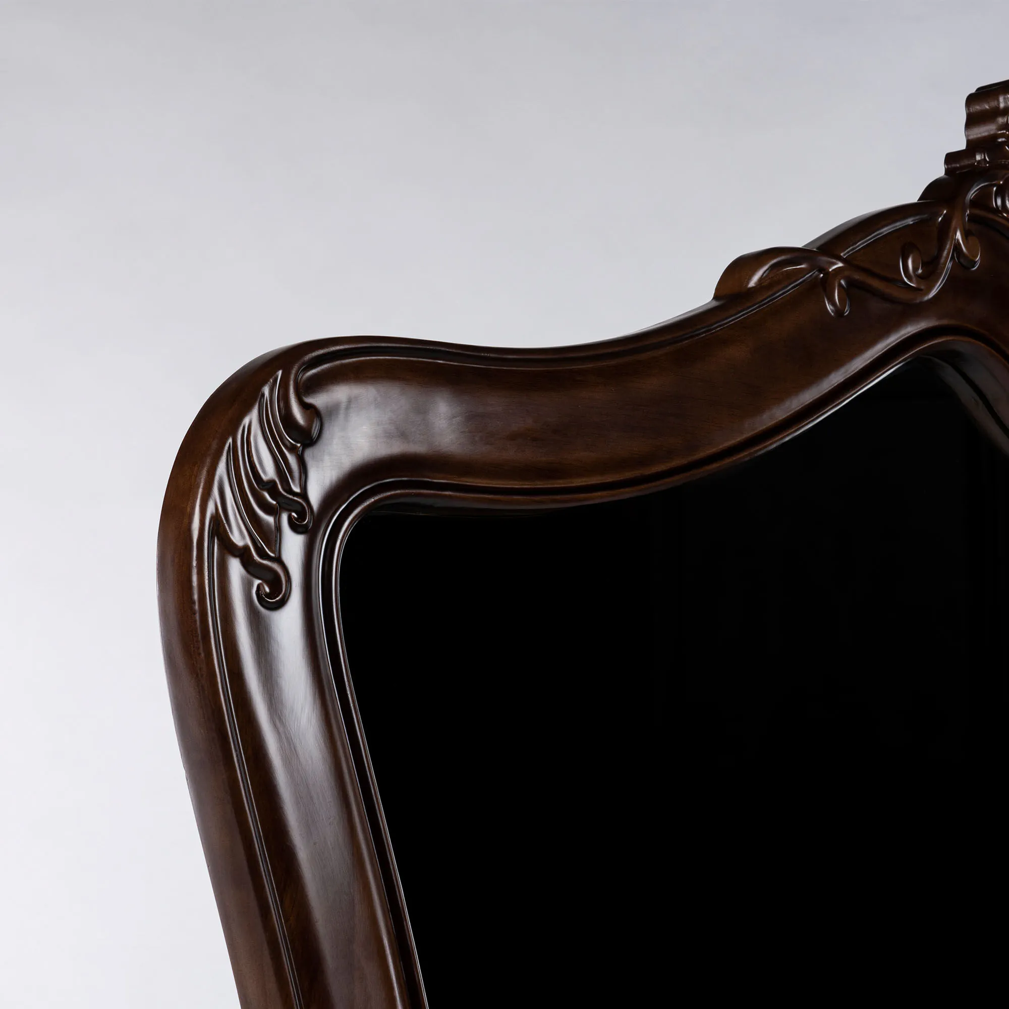 Klassisk Badrumsspegel 116x92cm Fransk Mörkbrun Ottawa