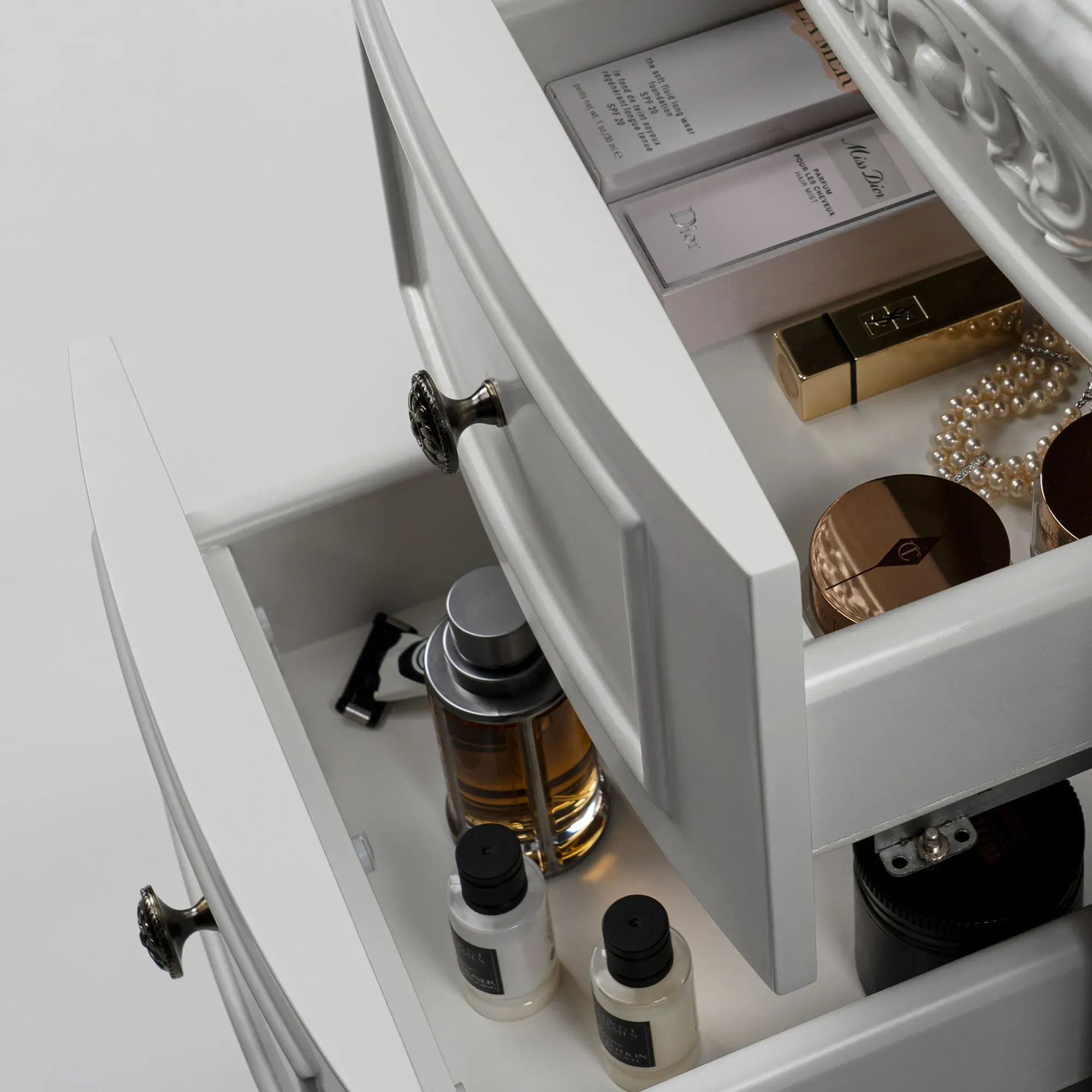 Kommod Ottowa Vit 120 cm Marmor Beige