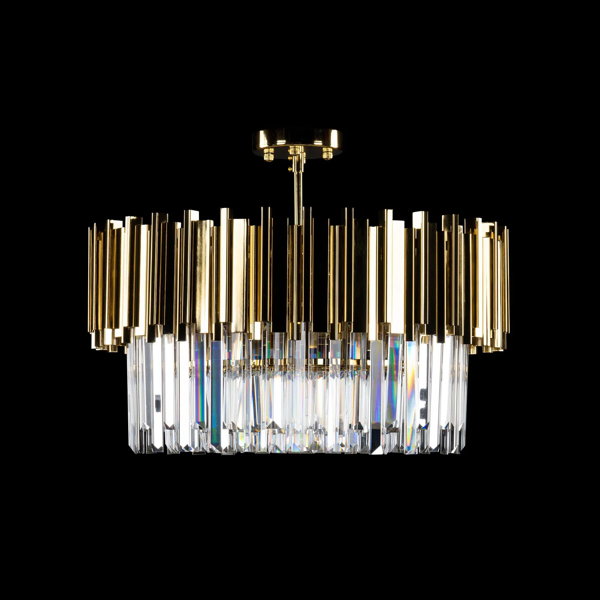 Kristall Lampa Ø55cm Monaco Guld