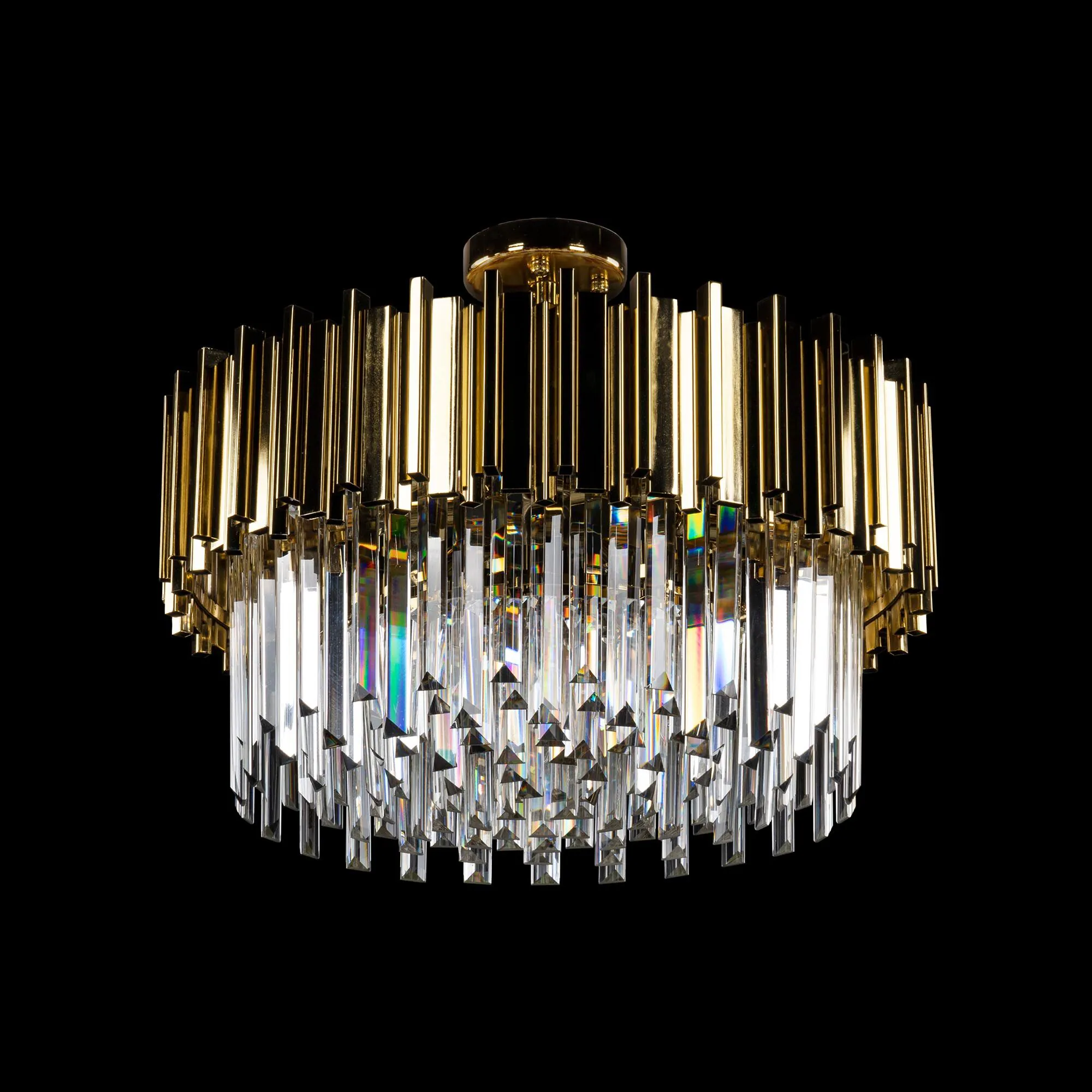 Kristall Lampa Ø55cm Monaco Guld