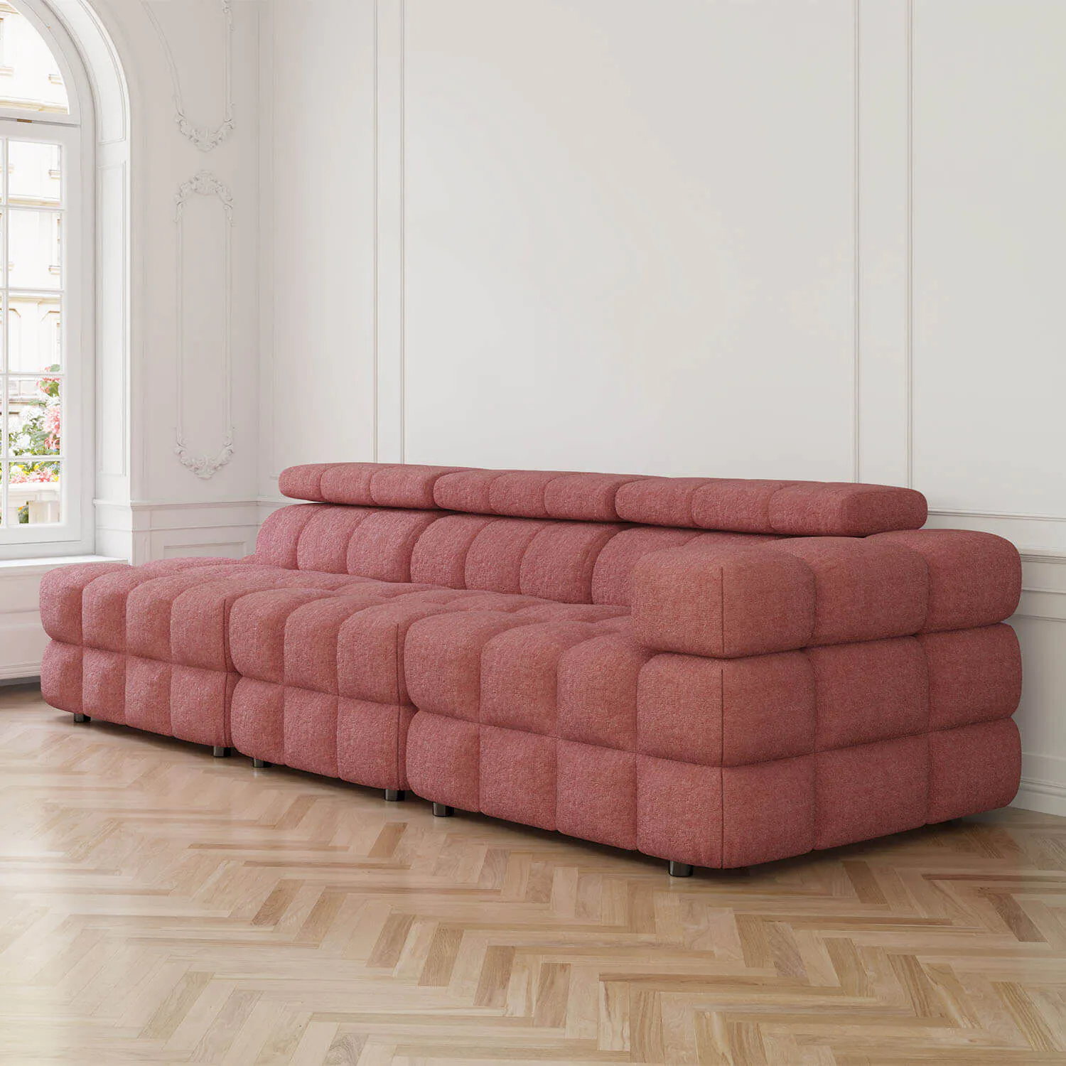 Soffa 3-sits 288cm Rosa Armstöd Höger - Paris