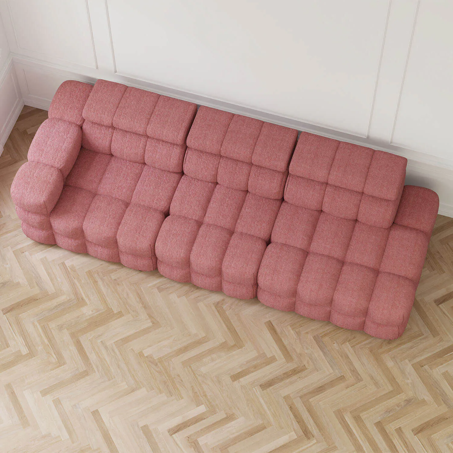 Soffa 3-sits 288cm Rosa Armstöd Vänster - Paris