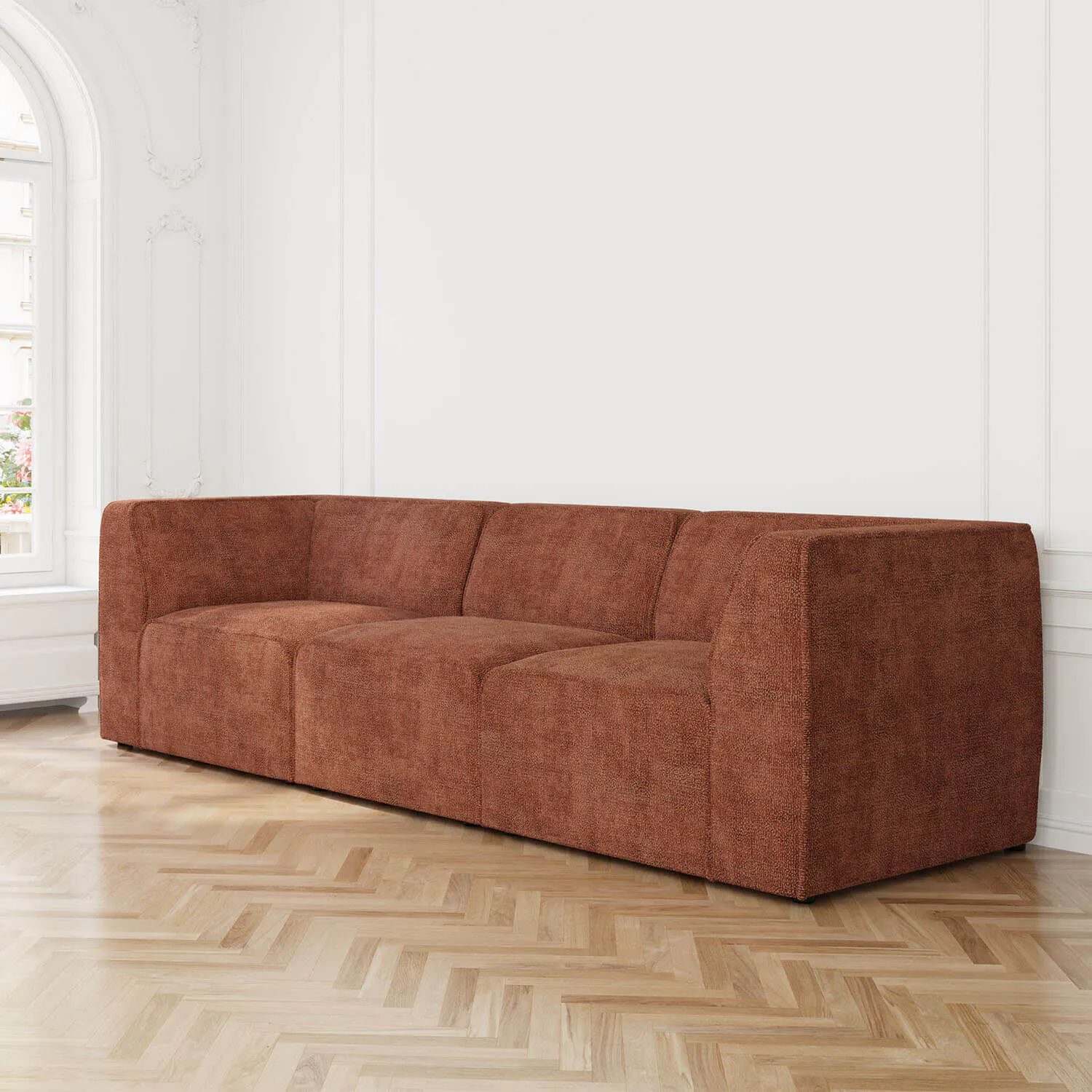 Soffa 3-sits 278cm Roströd - London