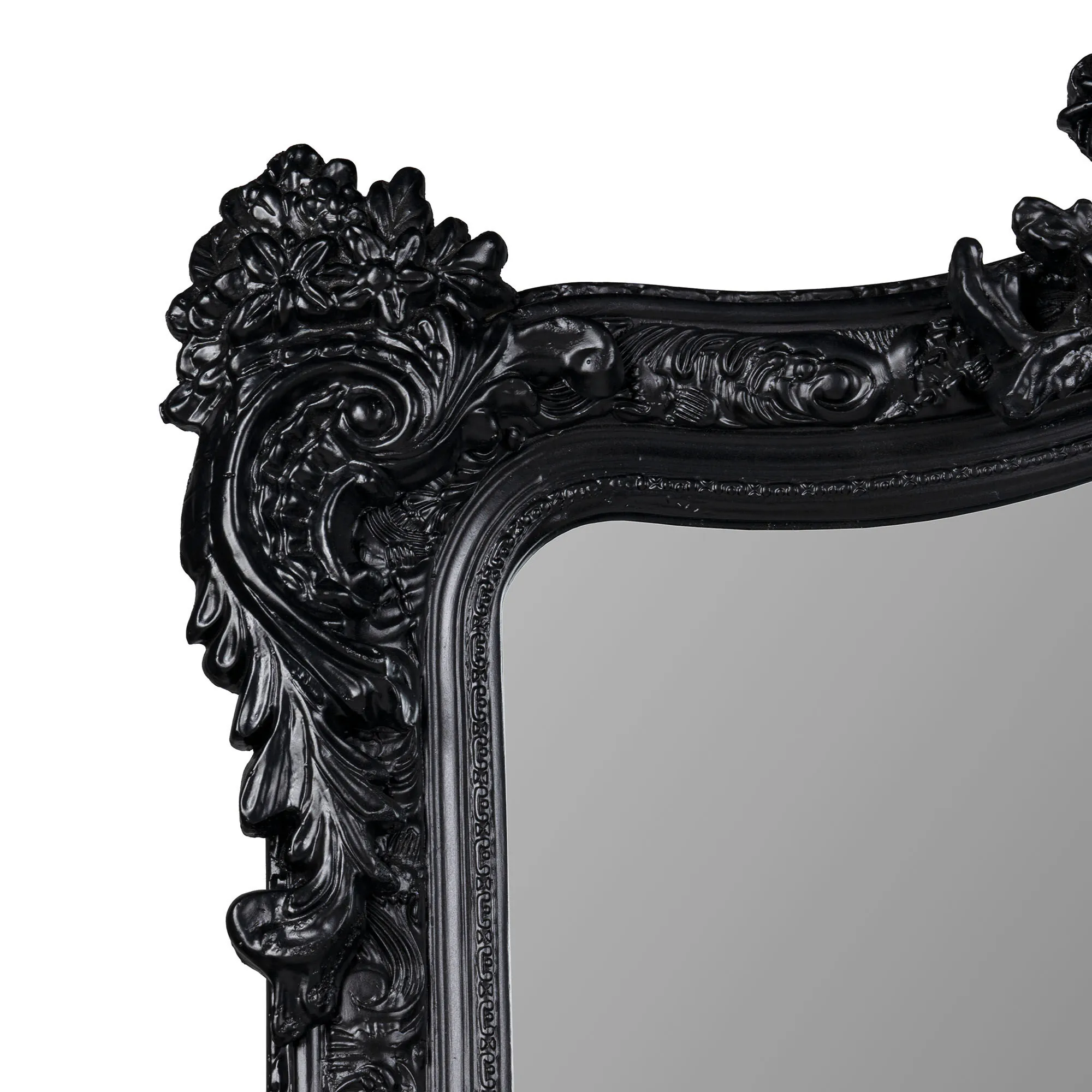 Svart Spegel 114x100cm Fransk Antik Elizabeth