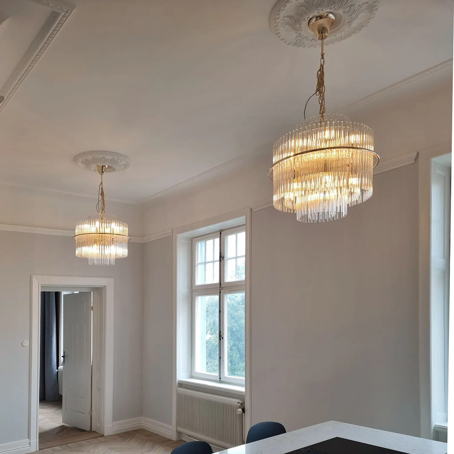 Taklampa Kristall Ø60cm Milan Guld