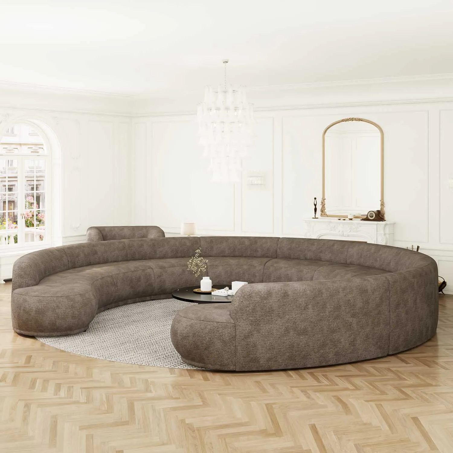 U-Modulsoffa 520cm Brun - Bel Air