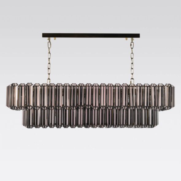 Avlång Kristallkrona 120cm Svart/Mässing - Verona