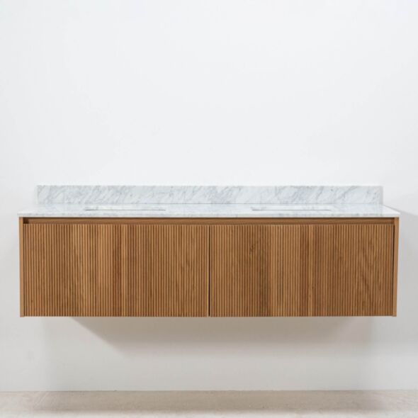Dubbelkommod Ek 150cm Vit Marmor - Båstad
