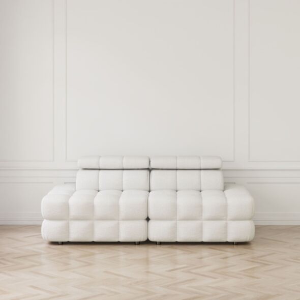 Soffa 2-sits 216cm Vit Utan Armstöd  - Paris