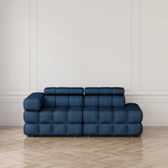 Soffa 2-sits 213cm Mörkblå Armstöd Vänster - Paris