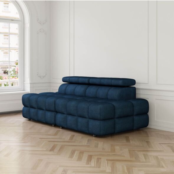 Soffa 2-sits 216cm Mörkblå Utan Armstöd - Paris