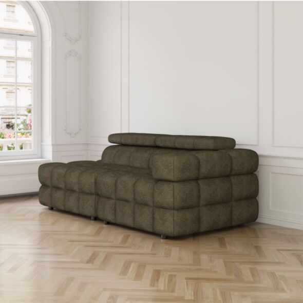 Soffa 2-sits 213cm Olivgrön Armstöd Höger - Paris