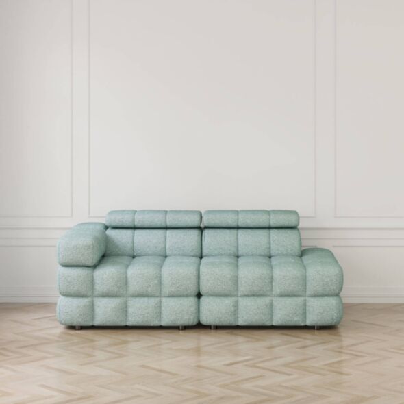 Soffa 2-sits 213cm Mintgrön Boucle Armstöd Vänster - Paris