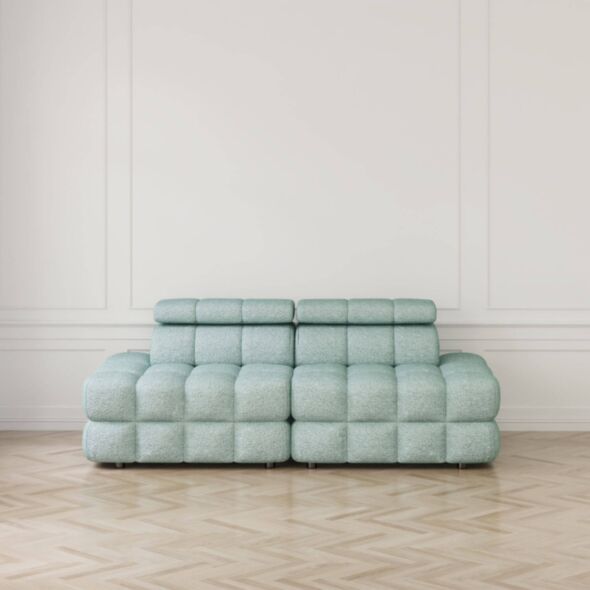 Soffa 2-sits 216cm Mintgrön Boucle Utan Armstöd - Paris