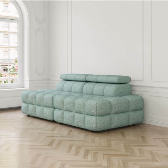 Soffa 2-sits 216cm Mintgrön Boucle Utan Armstöd - Paris