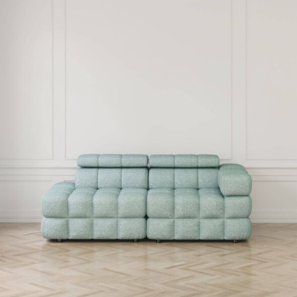 Soffa 2-sits 213cm Mintgrön Boucle Armstöd Höger - Paris
