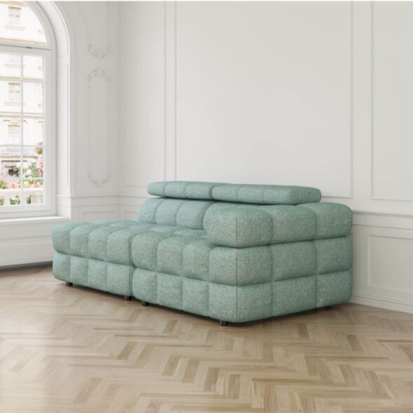 Soffa 2-sits 213cm Mintgrön Boucle Armstöd Höger - Paris