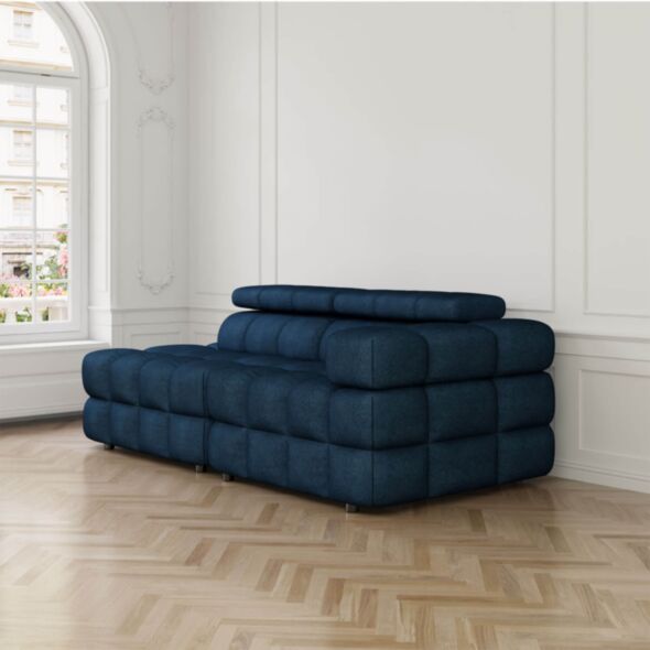 Soffa 2-sits 213cm Mörkblå Armstöd Höger - Paris