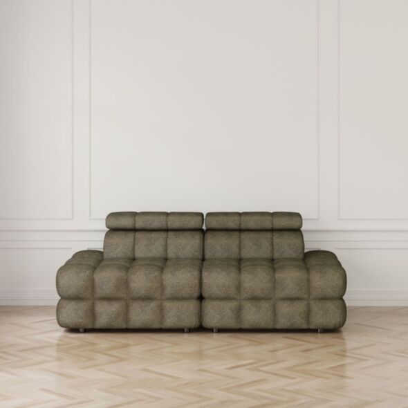 Soffa 2-sits 216cm Olivgrön Utan Armstöd - Paris