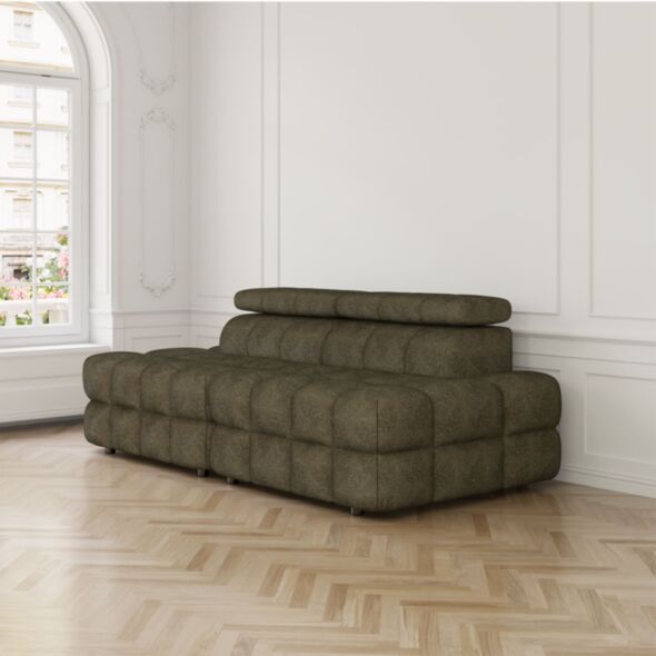 Soffa 2-sits 216cm Olivgrön Utan Armstöd - Paris