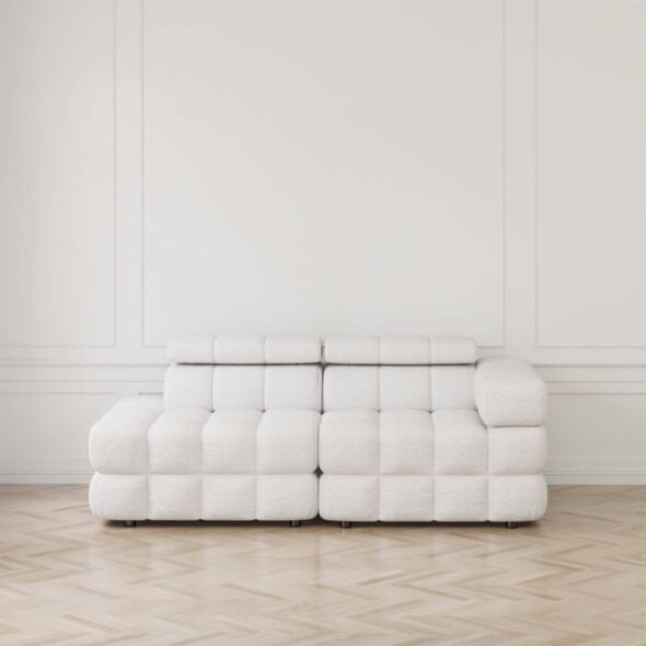 Soffa 2-sits 213cm Vit Boucle Armstöd Höger - Paris