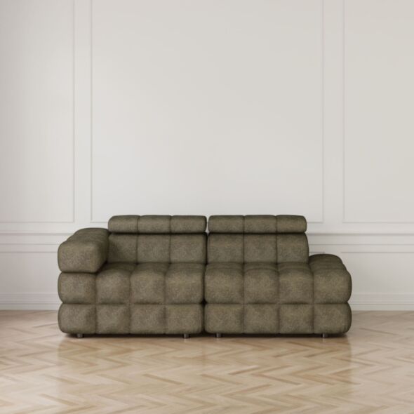 Soffa 2-sits 213cm Olivgrön Armstöd Vänster - Paris
