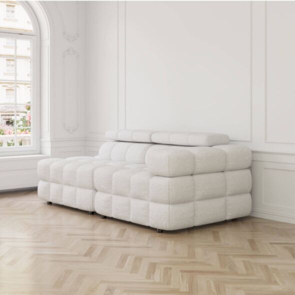 Soffa 2-sits 213cm Vit Boucle Armstöd Höger - Paris